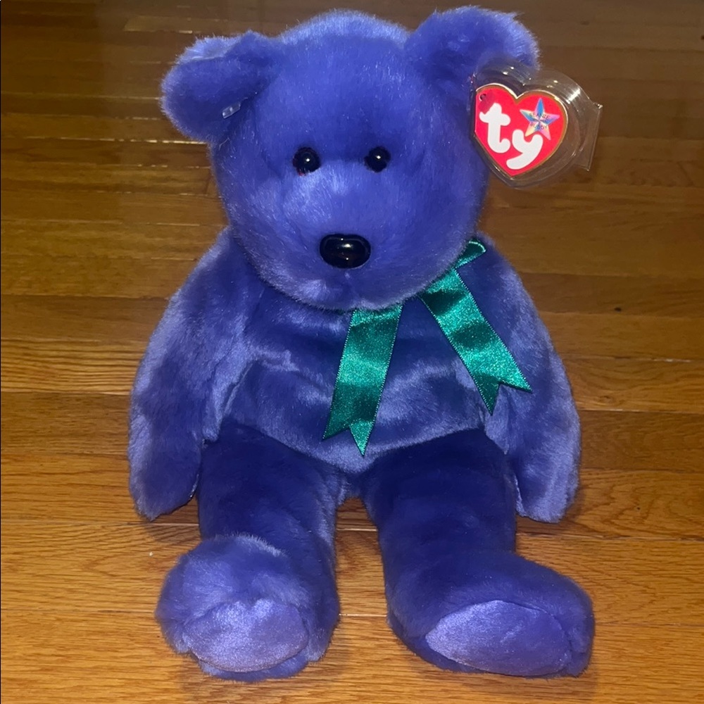 Ty 2000 14” Employee Bear Beanie Babies with tag protector